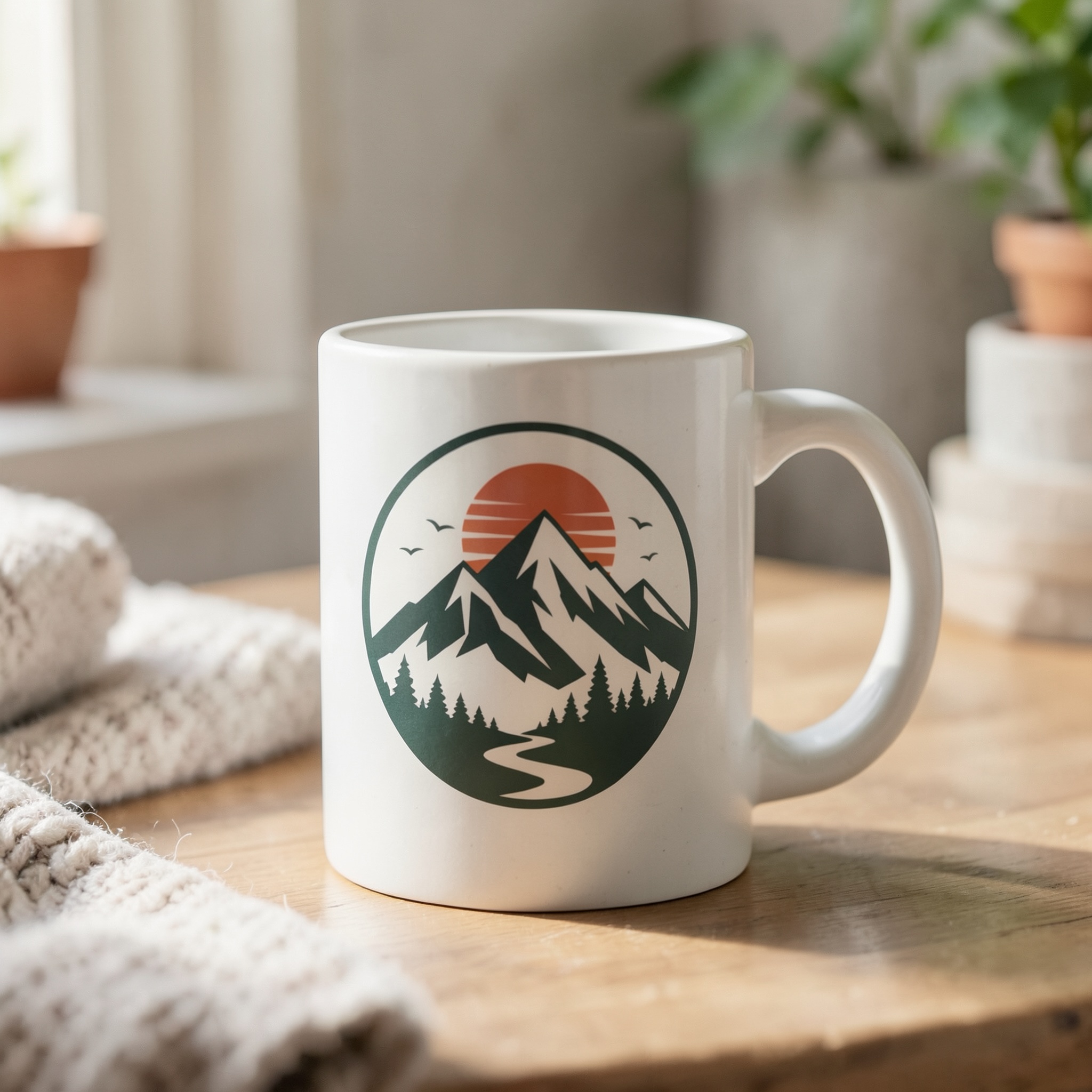 Ceramic mug generated from the uploaded artwork