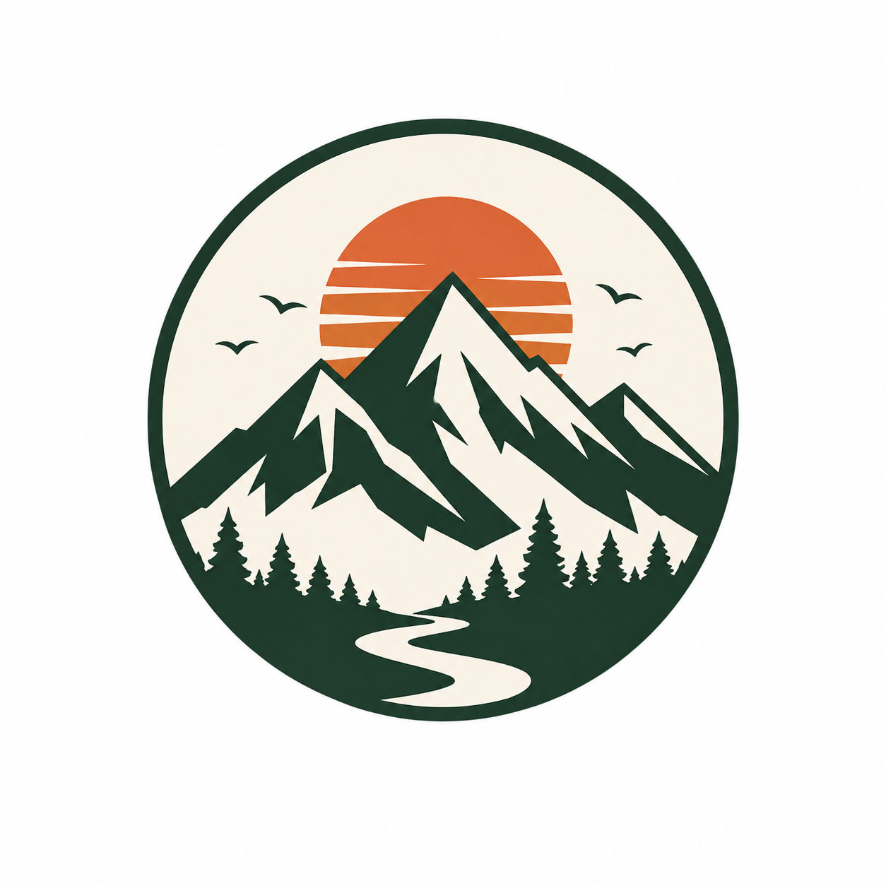 Original mountain and sunset artwork used to generate the mixed product set